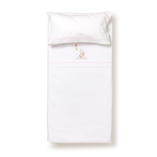 Interbaby Baby-Bettwäsche-Set 60×120 – Elefant Rosa – Baumwolle