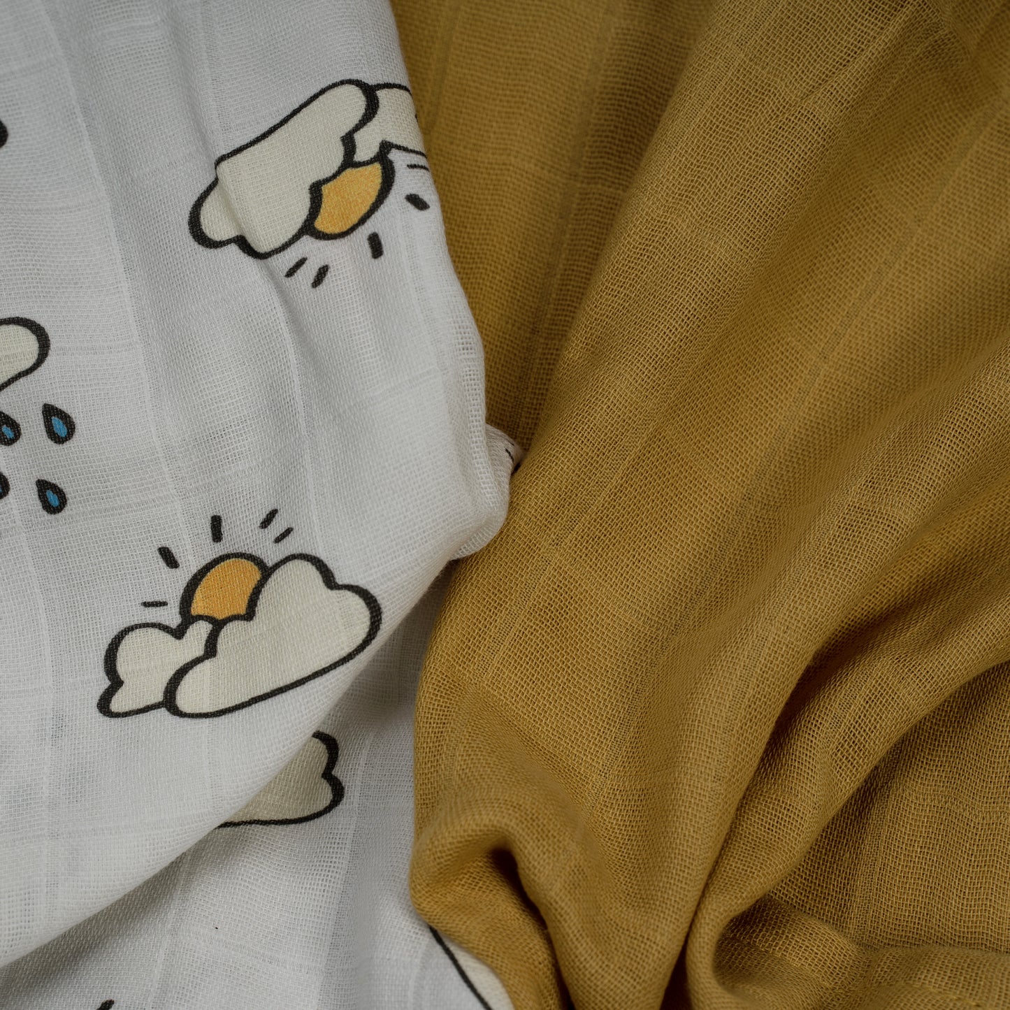 Musselin Baby-Tücher aus 100 % Baumwolle – 2-lagig, 75 × 90 cm (2er-Set)