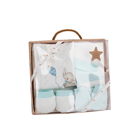 Baby Set 5-teilig – Elefante Blau (0–6 Monate)
