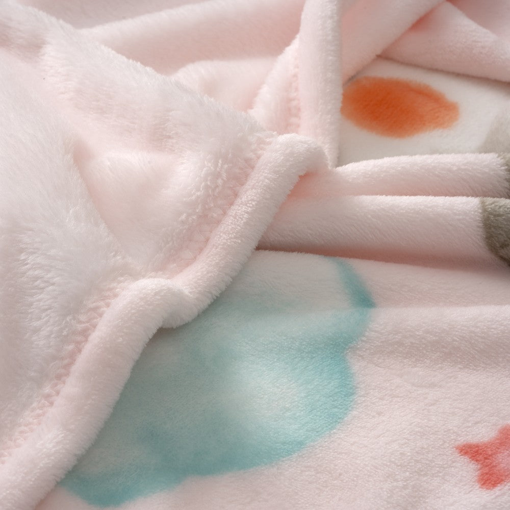 Kinderbettdecke aus Seidenstoff 110 × 140 cm – Elefante Cometa – Rosa