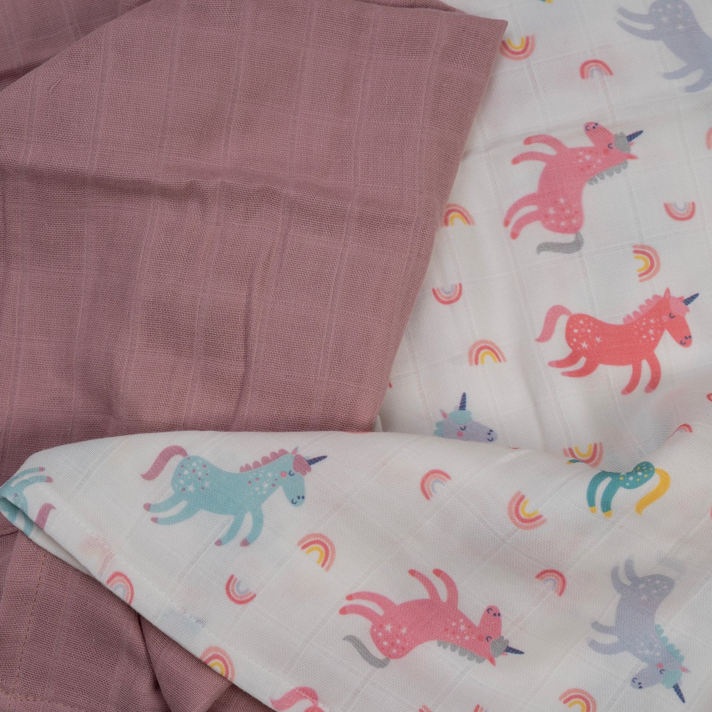 Musselin Baby-Tücher aus 100 % Baumwolle – 2-lagig, 75 × 90 cm (2er-Set)