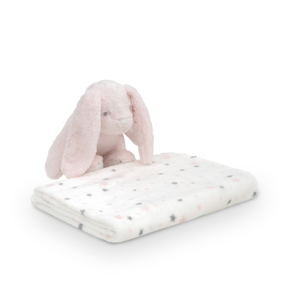 Baby Geschenkset – Decke & Plüschtier „Estrella Conejo“ – Rosa