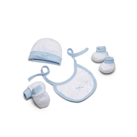 Baby Set 4-teilig für Neugeborene (0–6 Monate) – 100 % Baumwolle – Blau