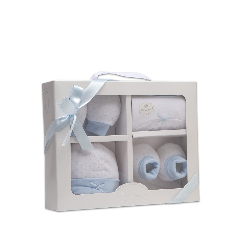 Baby Set 4-teilig für Neugeborene (0–6 Monate) – 100 % Baumwolle – Blau