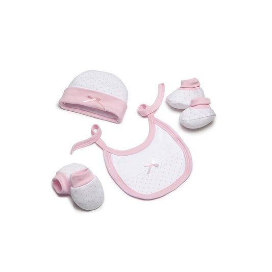 Baby Set 4-teilig für Neugeborene (0–6 Monate) – 100 % Baumwolle – Rosa