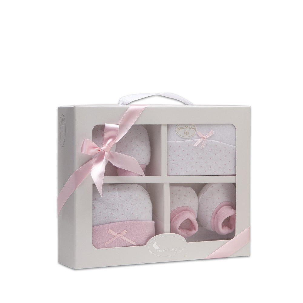 Baby Set 4-teilig für Neugeborene (0–6 Monate) – 100 % Baumwolle – Rosa