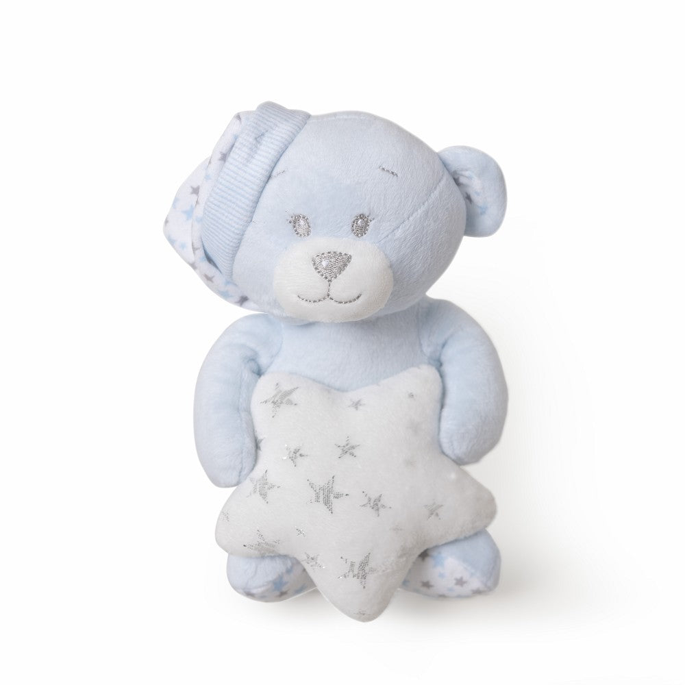 Baby Geschenkset 3-teilig – Plüschtier, Decke & Doudou – Blau
