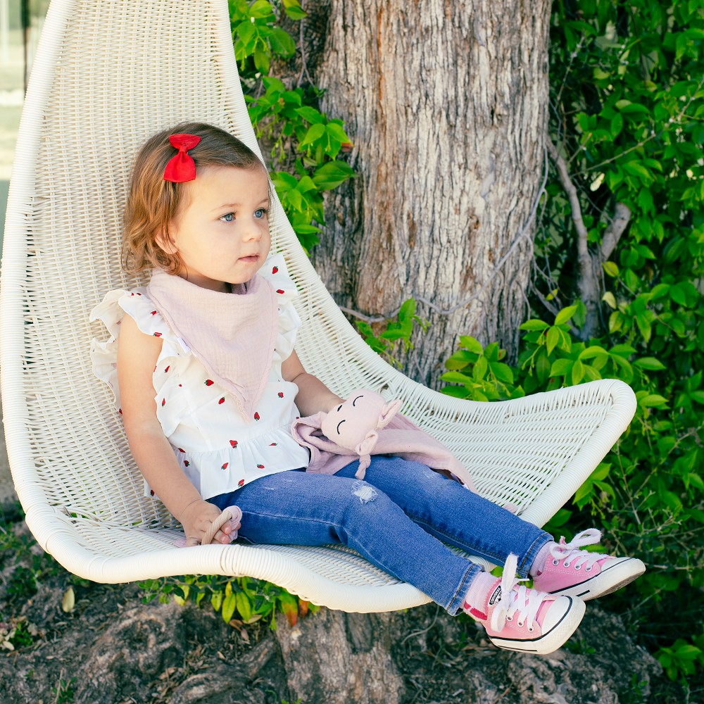 Geschenkset Baby – Doudou, Bandana & Beißring – Blau/Grau